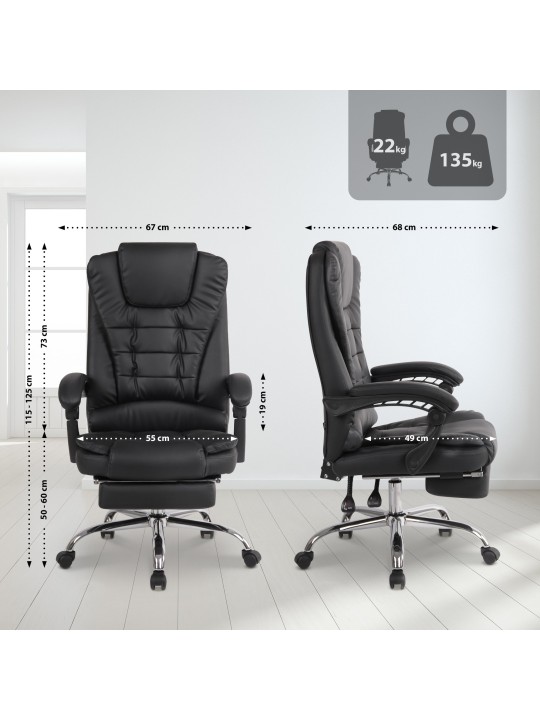 Irodai szék Oxygen műbőr, fekete