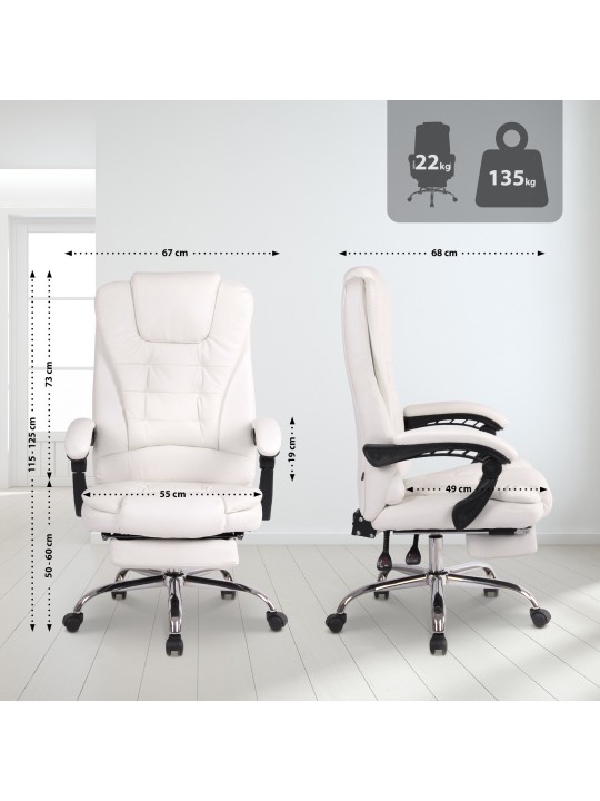 Irodai szék Oxygen műbőr, fehér