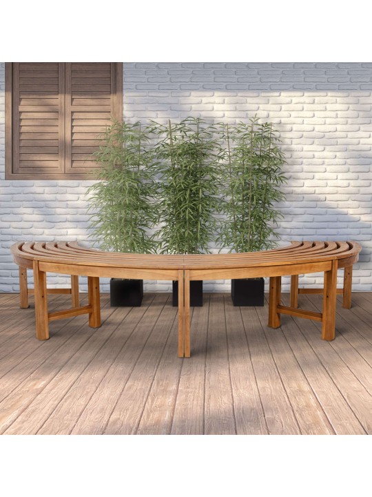 Fapad Férfi 250 cm félkör alakú, háttámla NÉLKÜL, teak