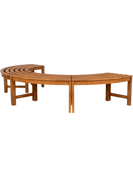 Fapad Férfi 250 cm félkör alakú, háttámla NÉLKÜL, teak