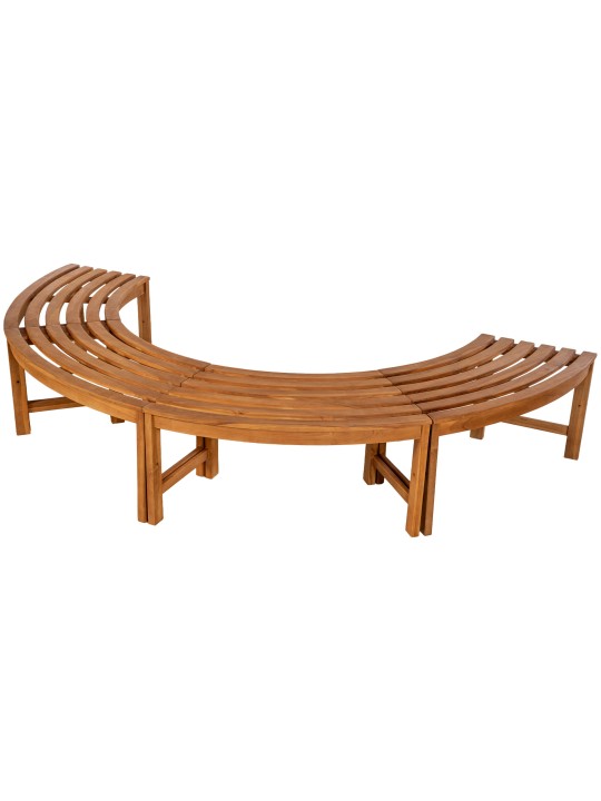 Fapad Férfi 250 cm félkör alakú, háttámla NÉLKÜL, teak