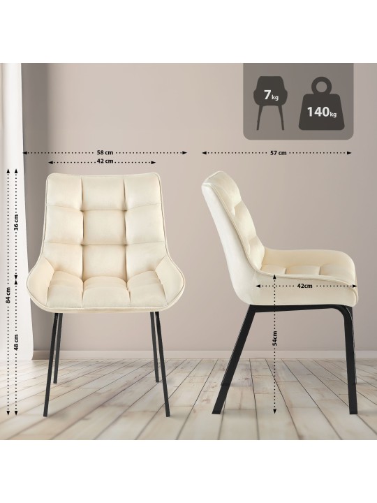 Saranda bársony szék, krém Saranda bársony szék, krém