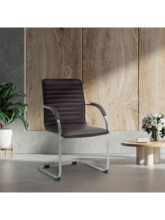 2 db Tira műbőr látogatószék szett, barna