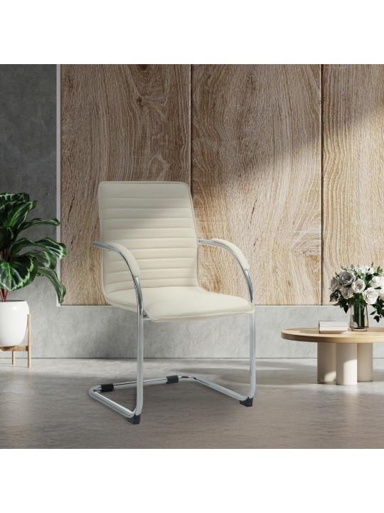 2 db Tira műbőr látogatószék szett, krém