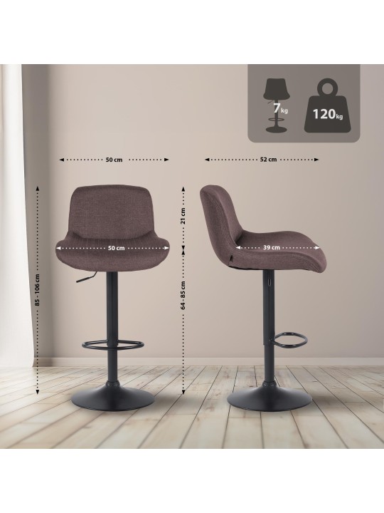 Bárszék Solon szövet, sötétbarna