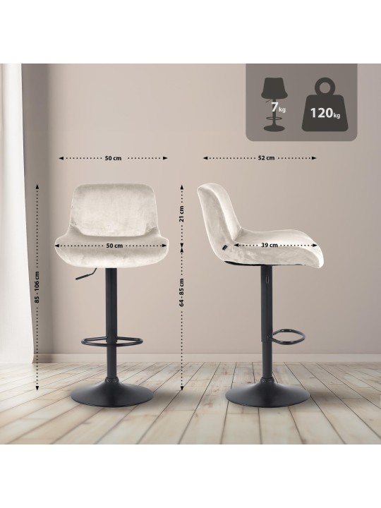 Bárszék Solon bársony, krém