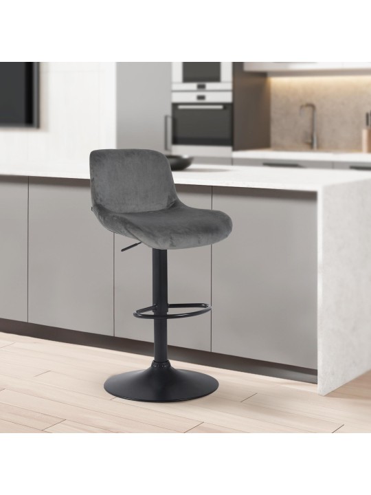 Bárszék Solon bársony, sötétszürke