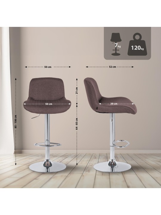 Bárszék Solon króm szövet, sötétbarna Bárszék Solon króm szövet, sötétbarna