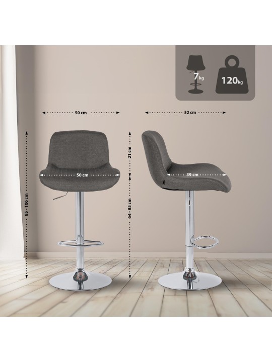 Bárszék Solon króm szövet, sötétszürke