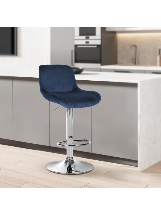 Bárszék Solon krómbársony, kék Bárszék Solon krómbársony, kék