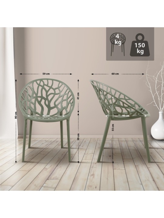4 db Hope szék készlet, olajzöld