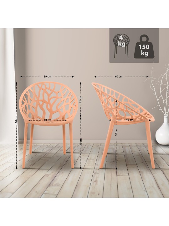 4 db Hope szék készlet, barack