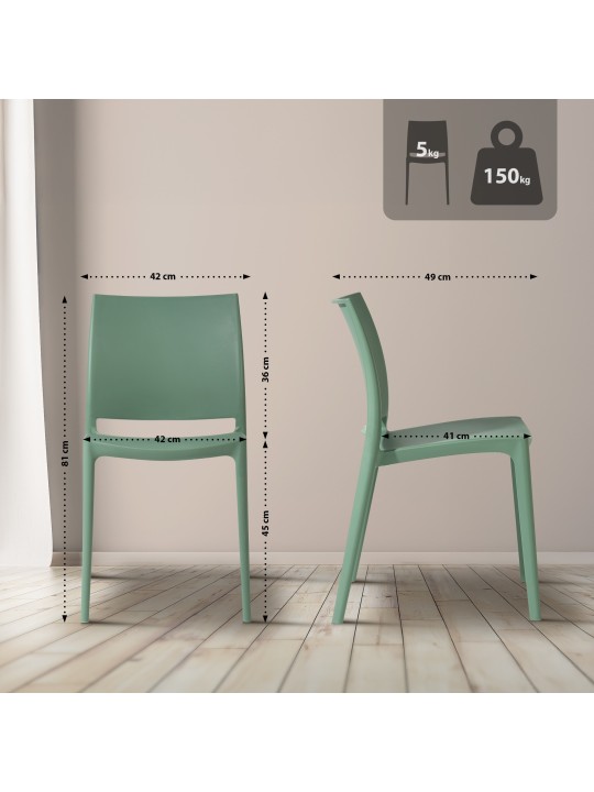 Meton szék, olajzöld