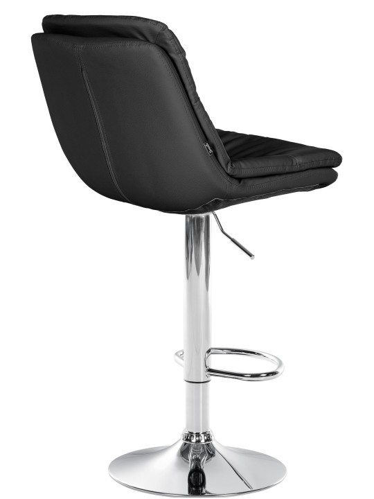 Bárszék Laurel műbőr króm, fekete