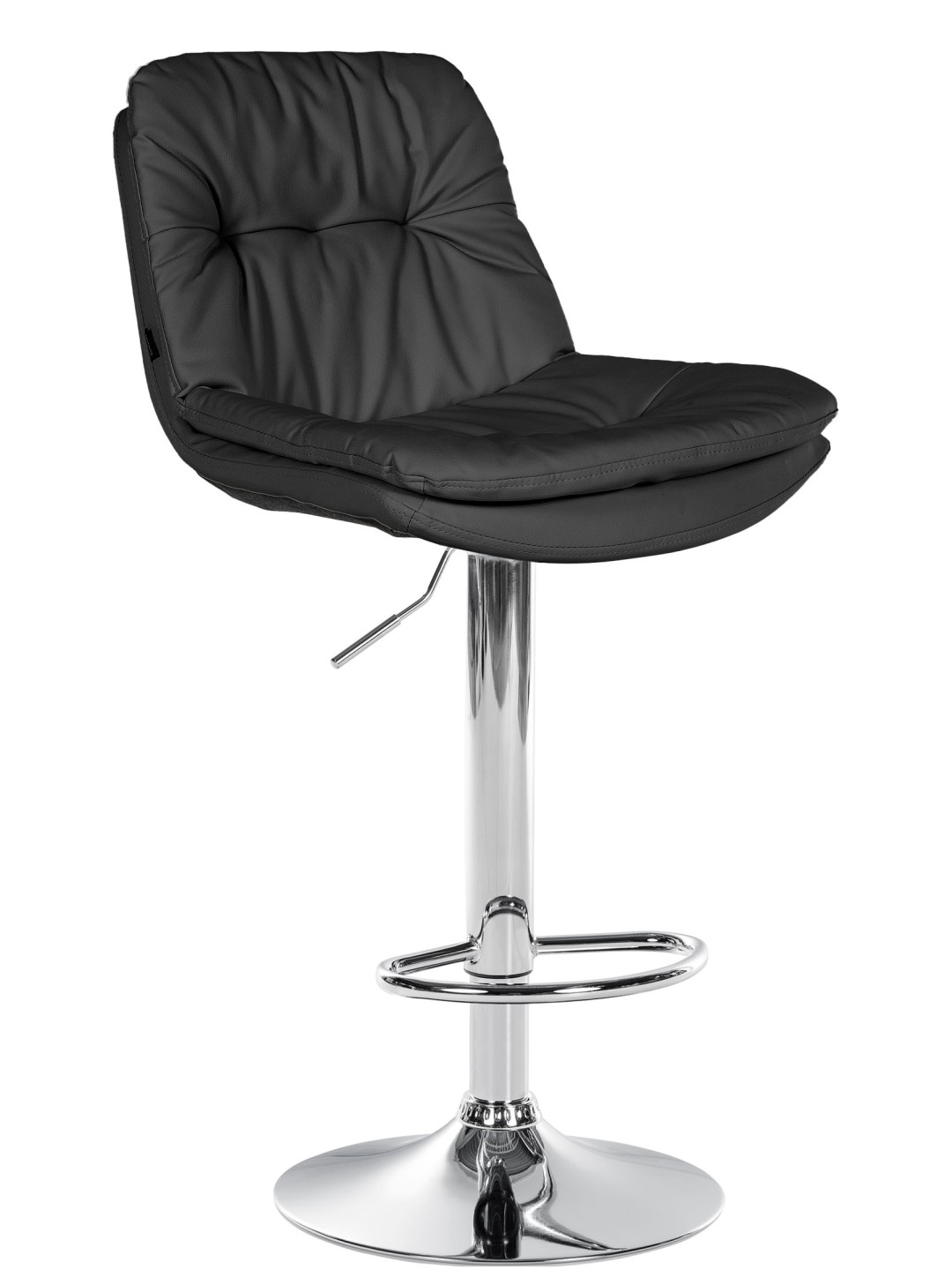 Bárszék Laurel műbőr króm, fekete