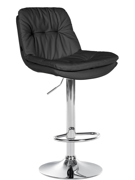 Bárszék Laurel műbőr króm, fekete