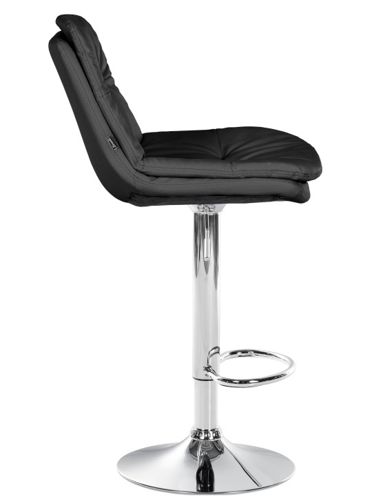 Bárszék Laurel műbőr króm, fekete