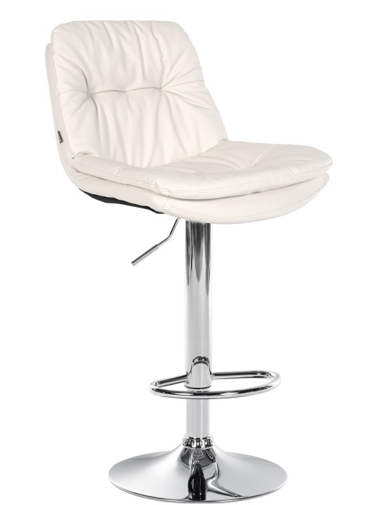Bárszék Laurel műbőr króm, fehér