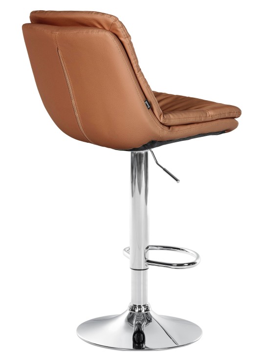 Bárszék Laurel műbőr króm, világosbarna