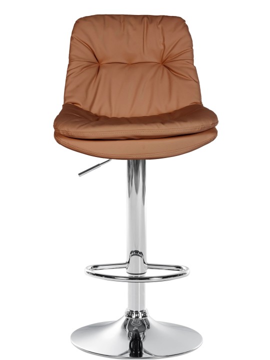 Bárszék Laurel műbőr króm, világosbarna