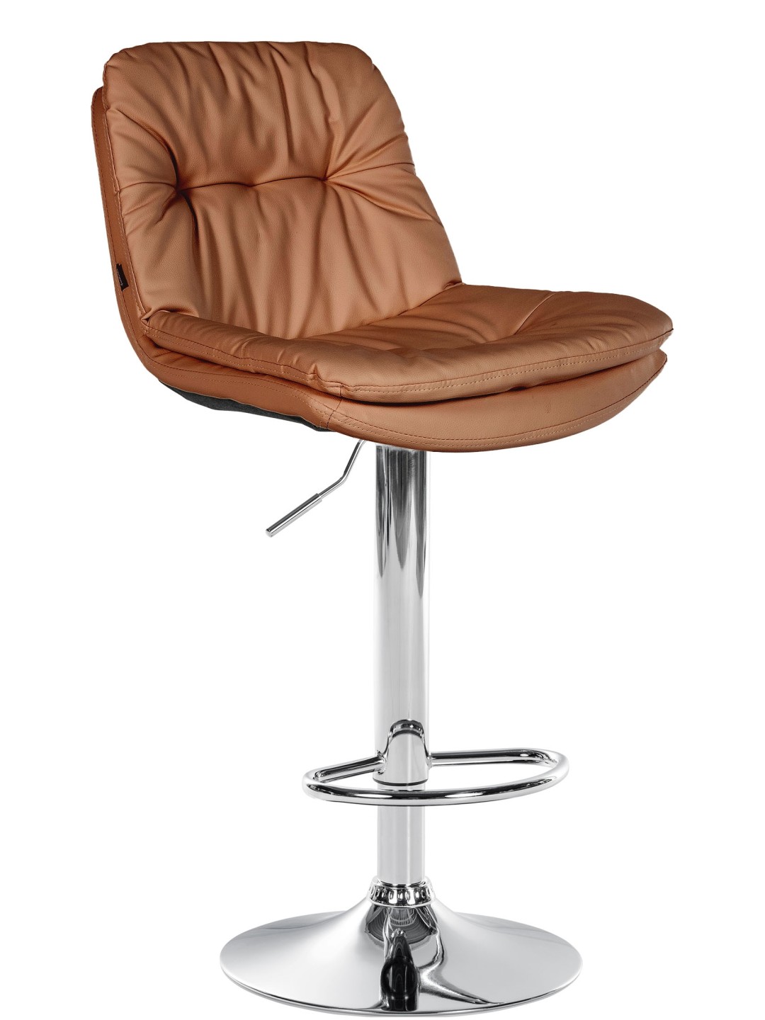 Bárszék Laurel műbőr króm, világosbarna