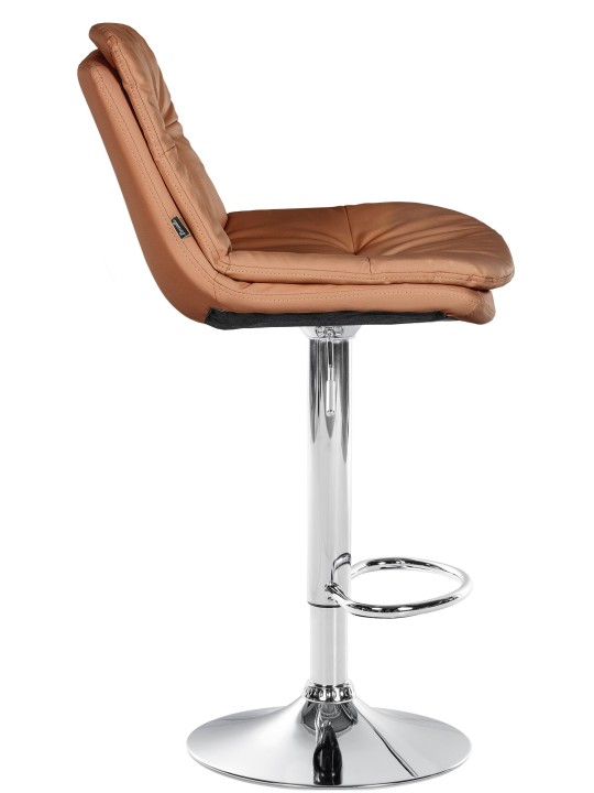 Bárszék Laurel műbőr króm, világosbarna