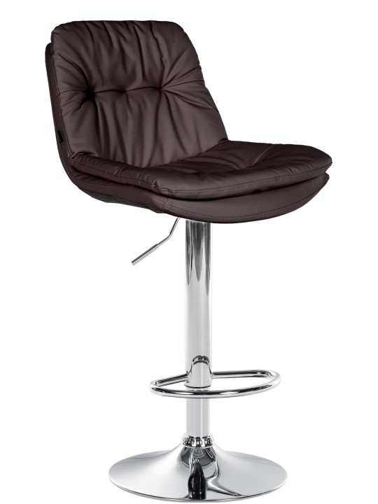 Bárszék Laurel műbőr króm, barna