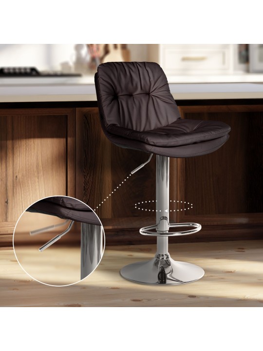 Bárszék Laurel műbőr króm, barna