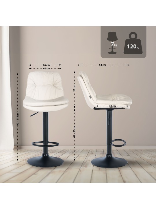 Bárszék Laurel műbőr, fehér