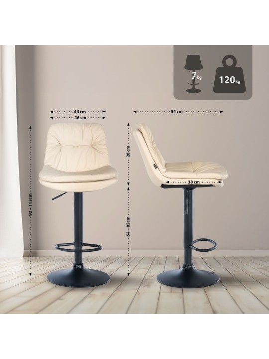 Bárszék Laurel műbőr, krém