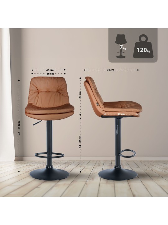 Bárszék Laurel műbőr, világosbarna