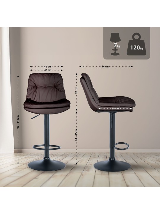 Bárszék Laurel műbőr, barna