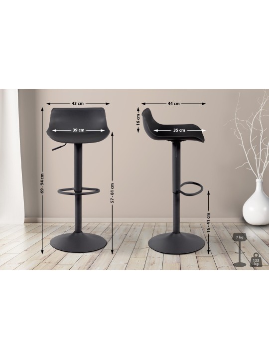 2 db Aveiro bárszék szett, fekete