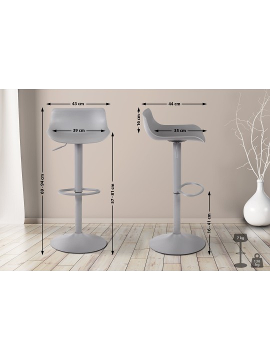 4 db Aveiro bárszék szett, szürke 4 db Aveiro bárszék szett, szürke