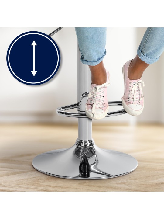 Bárszék Laurel szövet króm, taupe