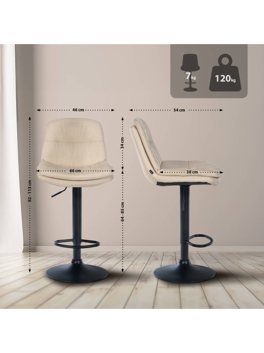 Bárszék Laurel szövet, krém