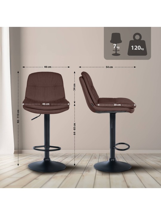 Bárszék Laurel szövet, barna