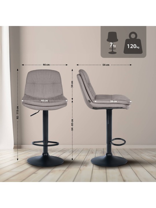 Bárszék Laurel szövet, szürke