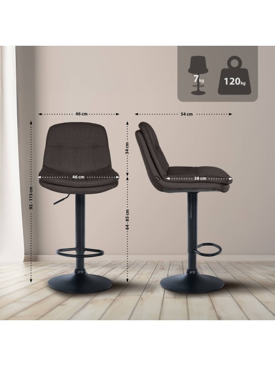 Bárszék Laurel szövet, sötétszürke