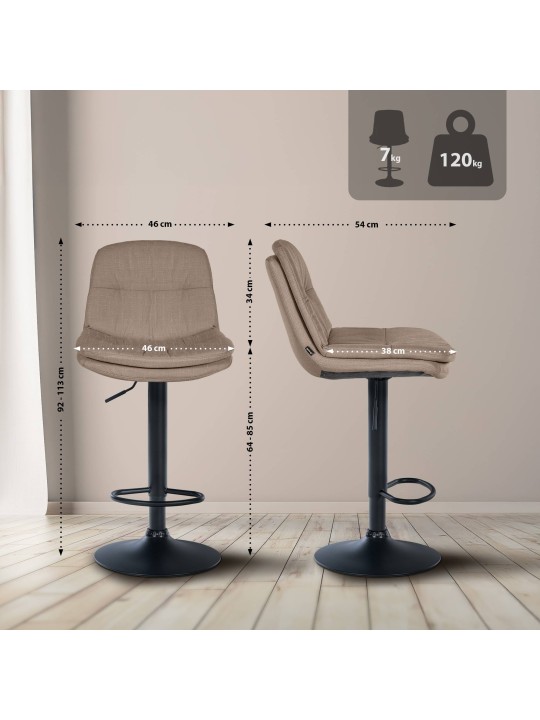 Bárszék Laurel szövet, taupe