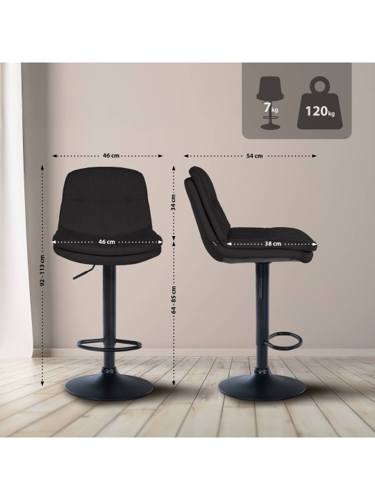 Bárszék Laurel szövet, fekete