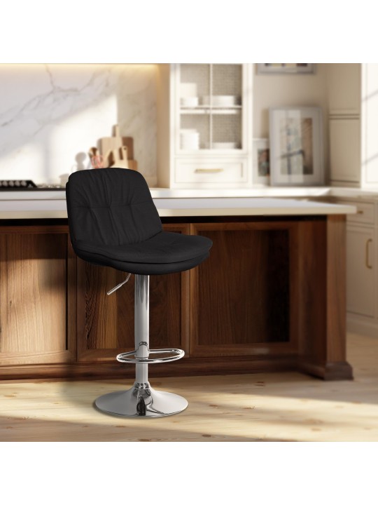 Bárszék Laurel szövet króm, fekete