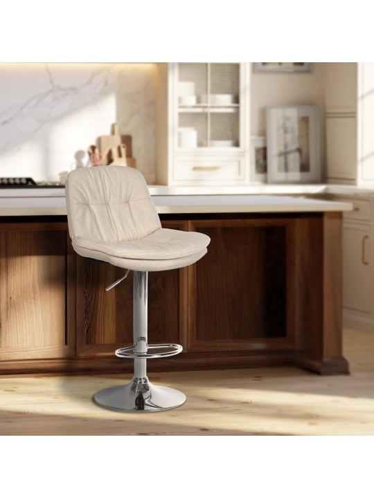 Bárszék Laurel szövet króm, krém