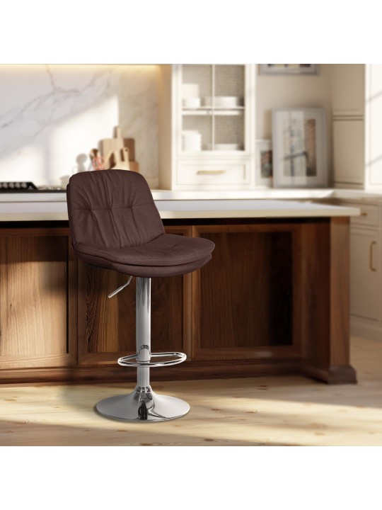 Bárszék Laurel szövet króm, barna