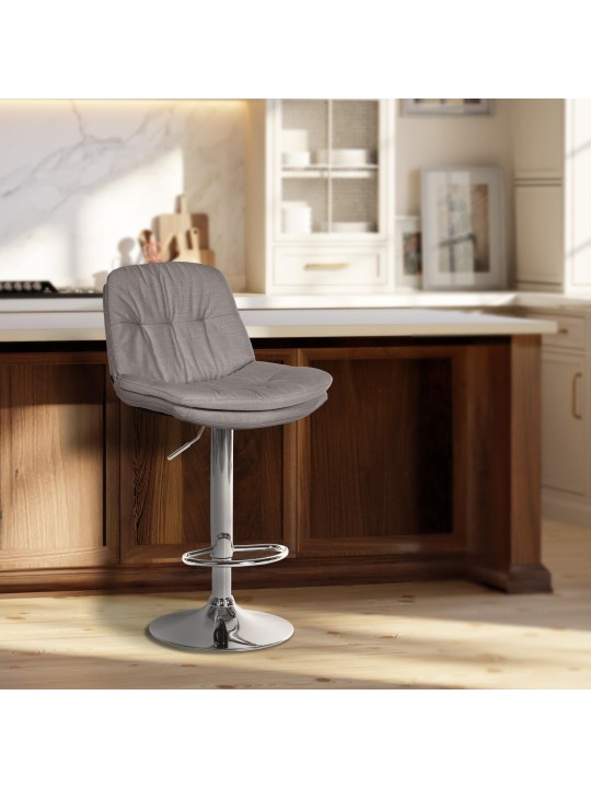 Bárszék Laurel szövet króm, szürke