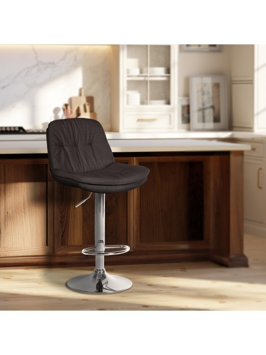 Bárszék Laurel szövet króm, sötétszürke