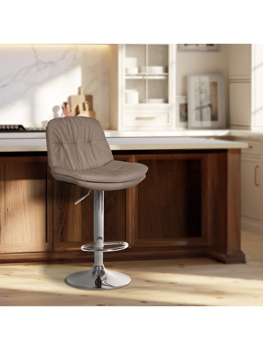 Bárszék Laurel szövet króm, taupe