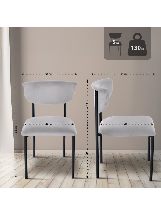 Gambell bársony látogatói szék, szürke