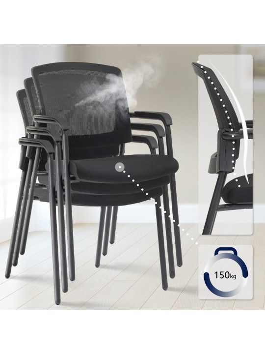 Volga látogatói szék, fekete