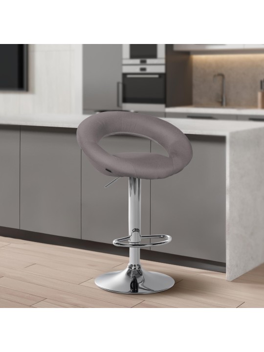 Bárszék Olinda szövet króm, szürke